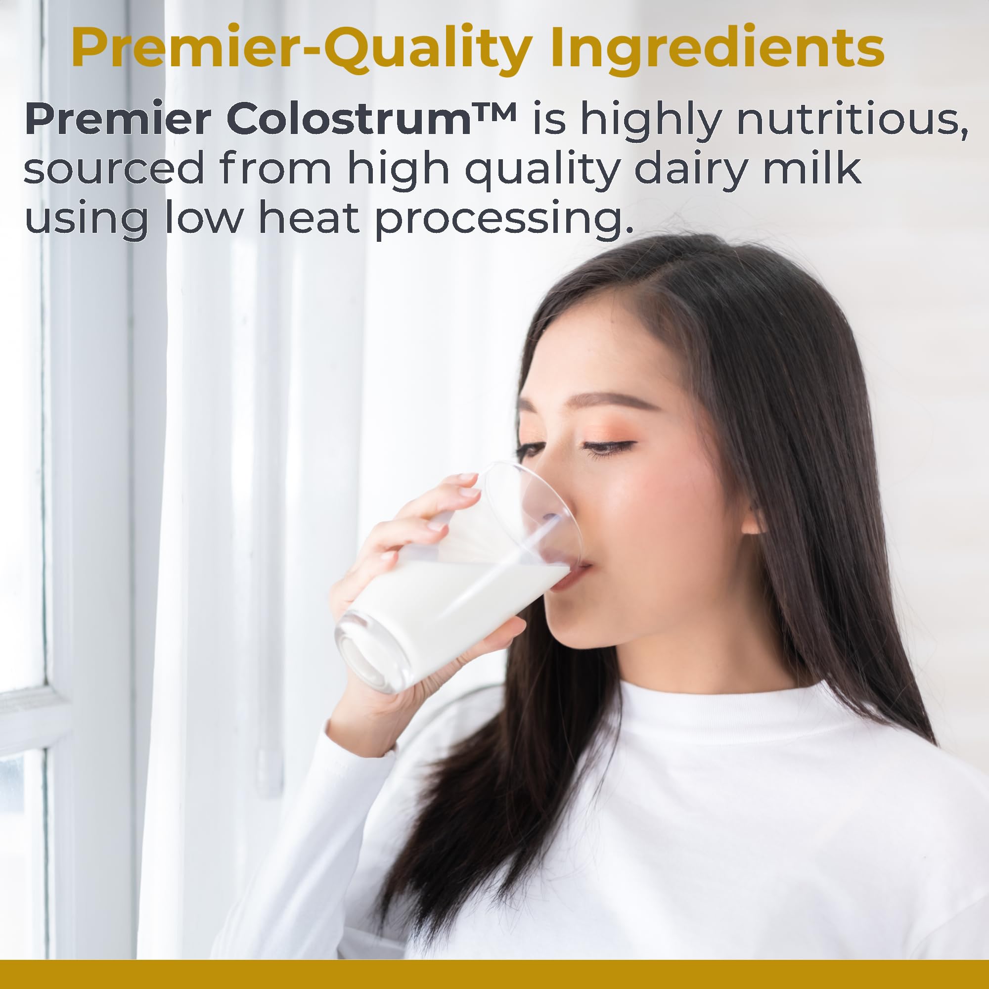 Premier Research Labs Colostrum-IgG powder dissolves easily in beverages for convenience.