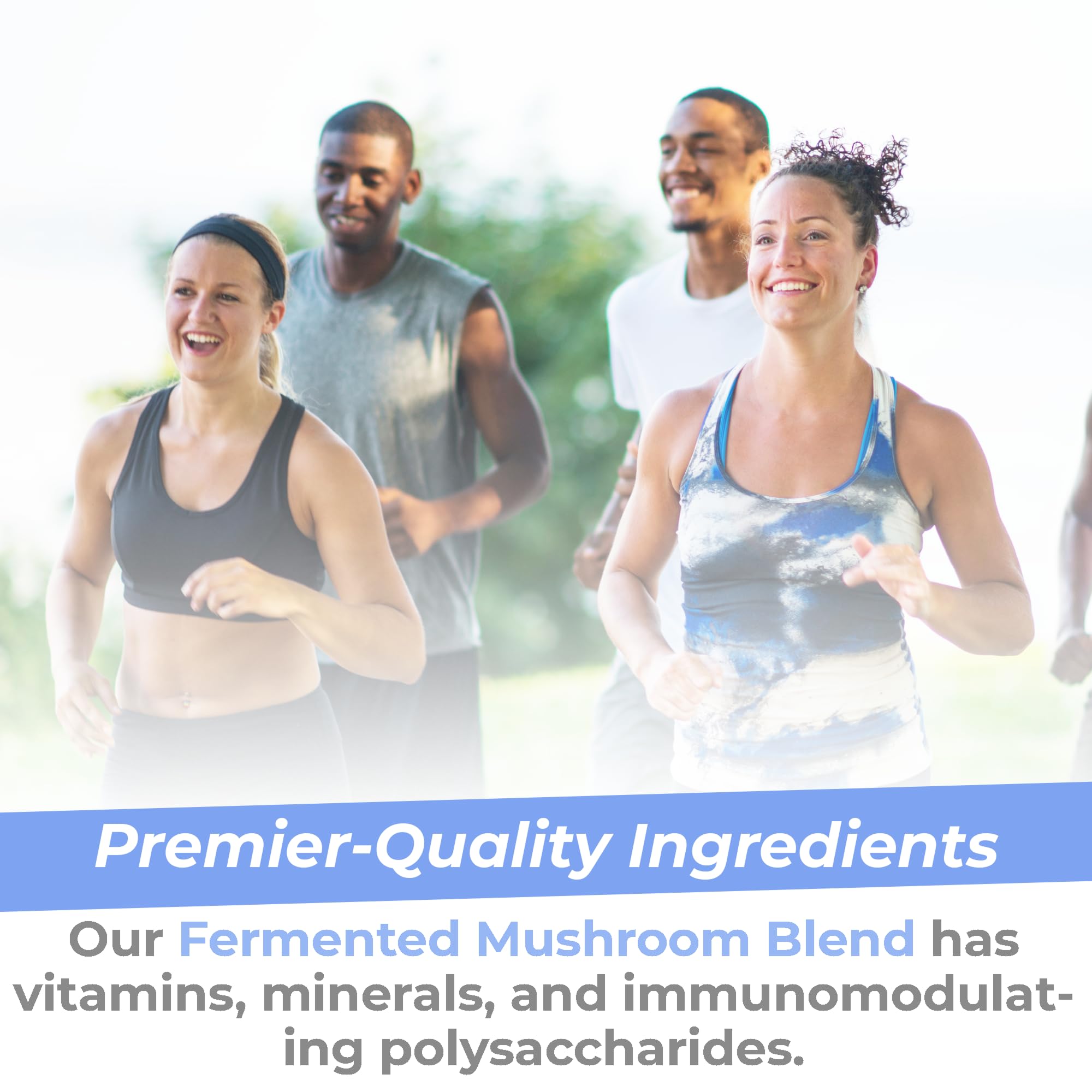 Premier Research Labs blends into smoothies for a flavor-neutral, mushroom-rich boost.