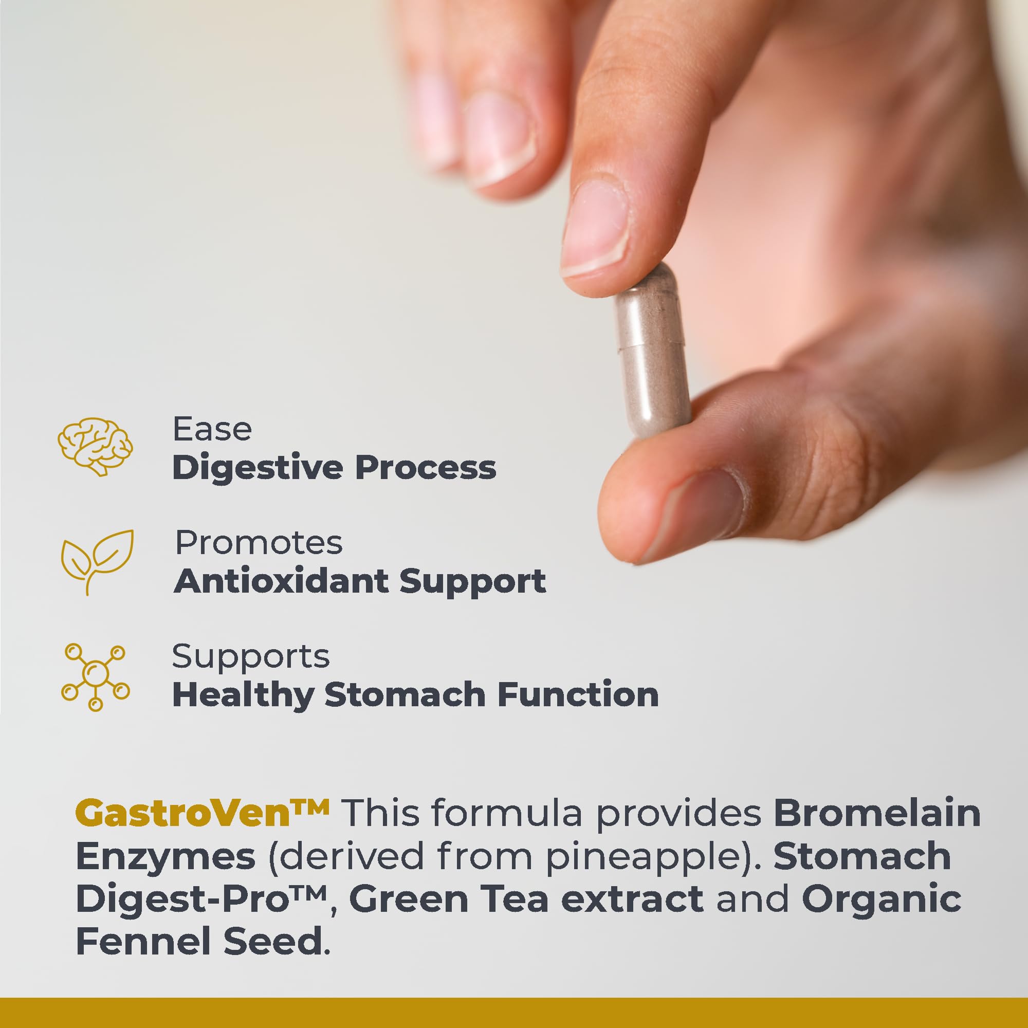 GastroVen bromelain enzyme close-up on packaging