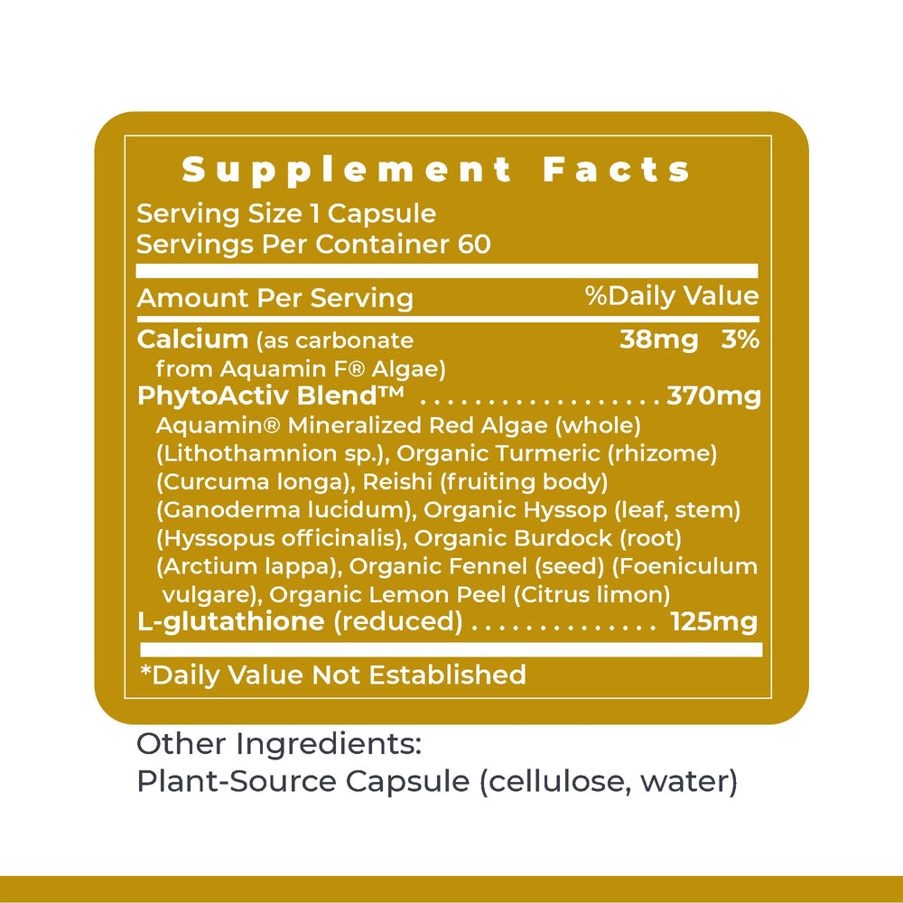 Premier Research Labs Glutathione Complex packaging on kitchen counter signaling convenient vegetarian capsules.