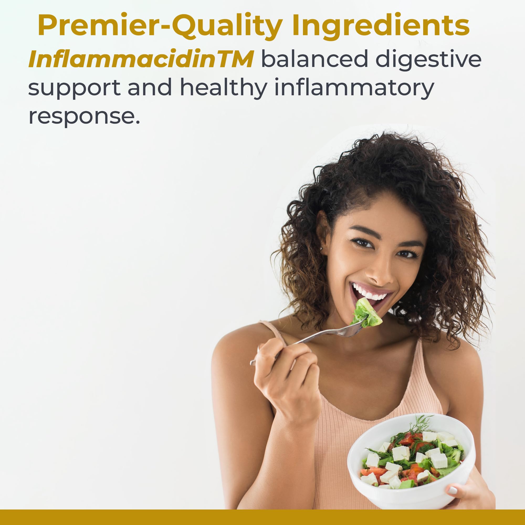 Inflammacidin ingredients list emphasizing bromelain and papain to aid nutrient absorption.