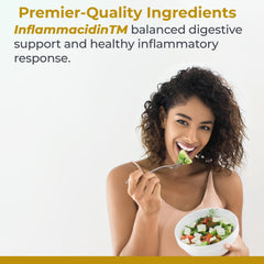 Inflammacidin ingredients list emphasizing bromelain and papain to aid nutrient absorption.
