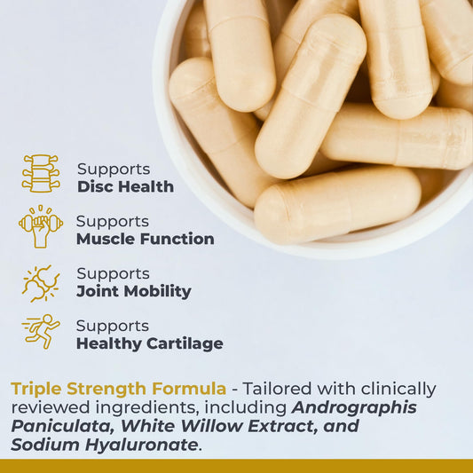 Capsules close-up showing plant-based formula for cartilage support