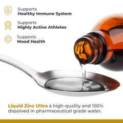 Premier Research Labs Liquid Zinc Ultra poured into water for easy mixing.