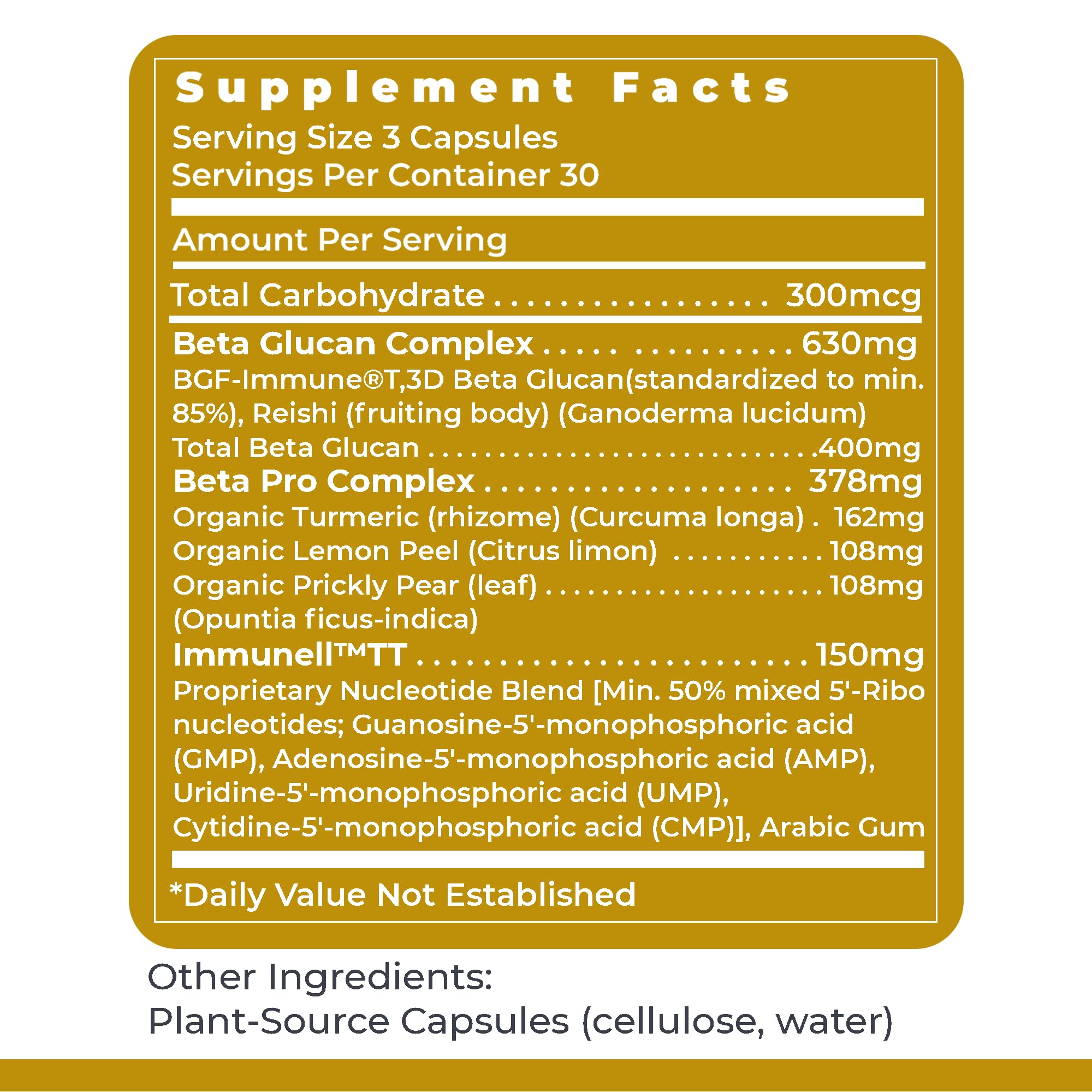 Nutrition label or information card emphasizes non-GMO and gluten-free purity.