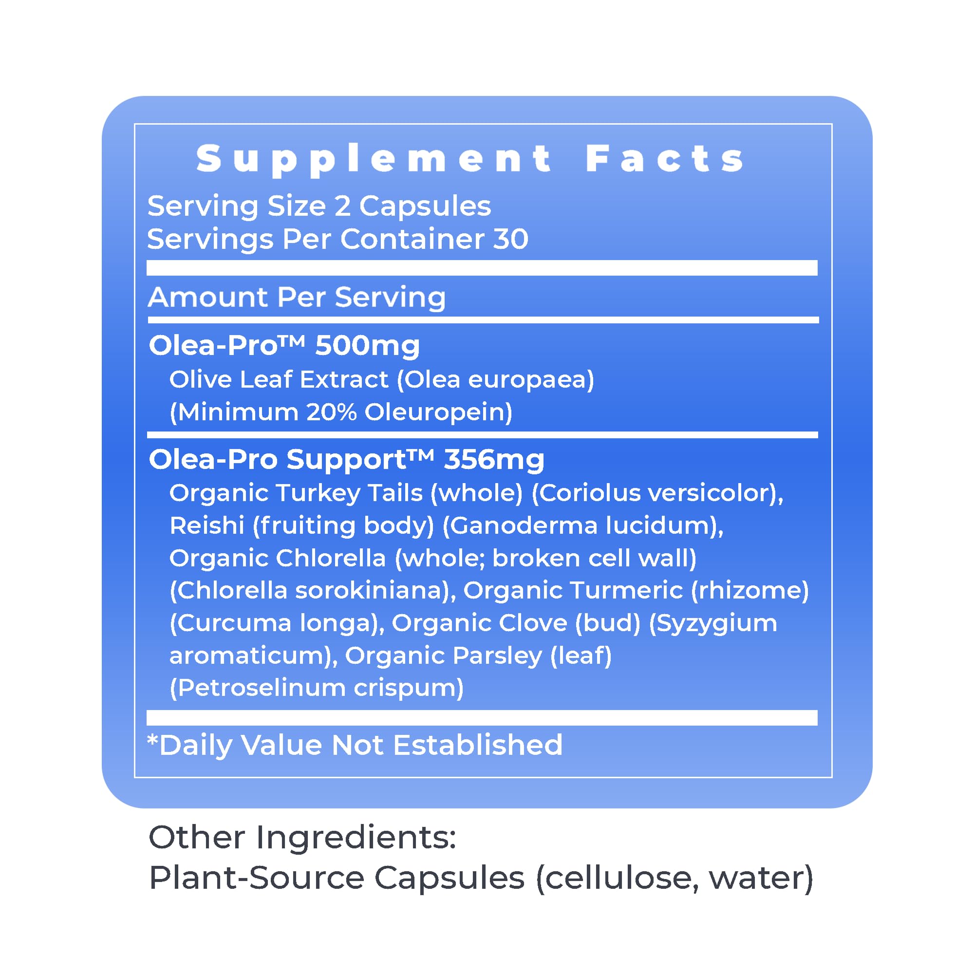 Premier Research Labs Olive Leaf Immune capsules in bottle showcase vegetarian formulation.