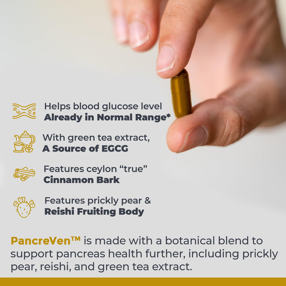PancreVen reishi mushroom blend illustrating botanical support.