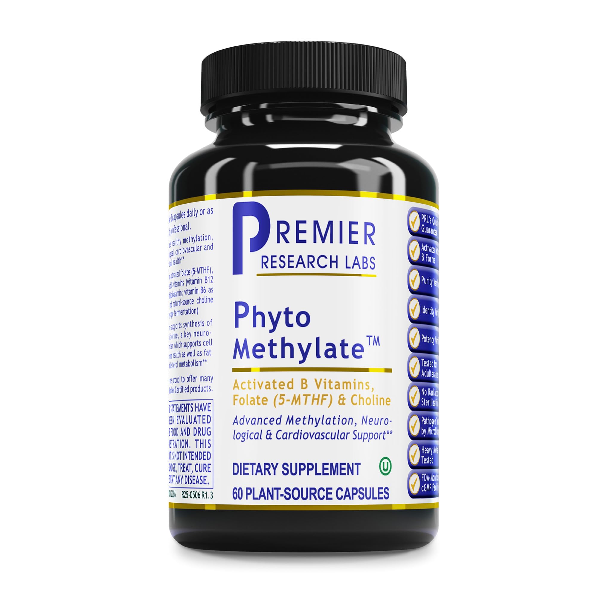 Premier Research Labs Phyto Methylate bottle front for daily methylated vitamin support.