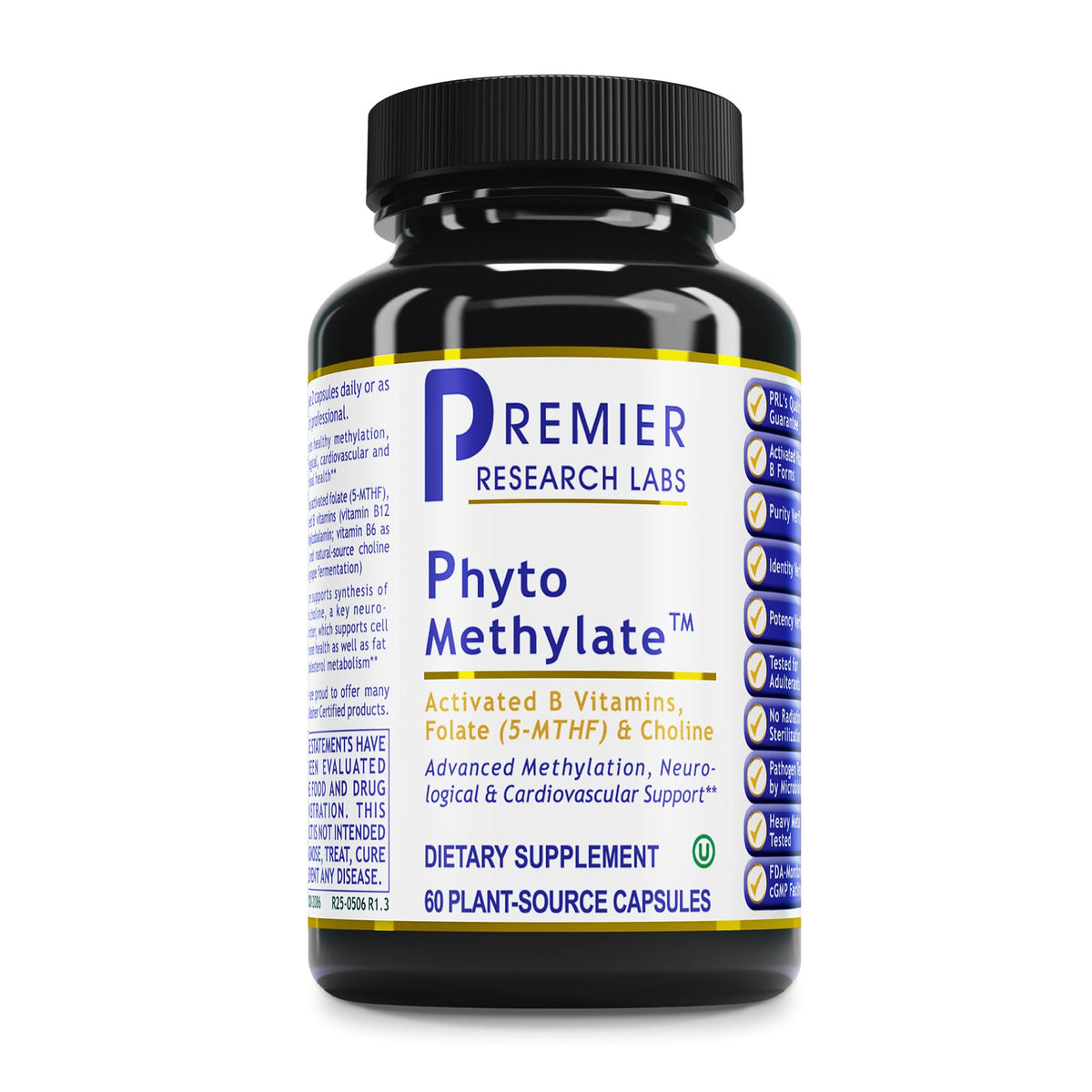 Premier Research Labs Phyto Methylate bottle front for daily methylated vitamin support.