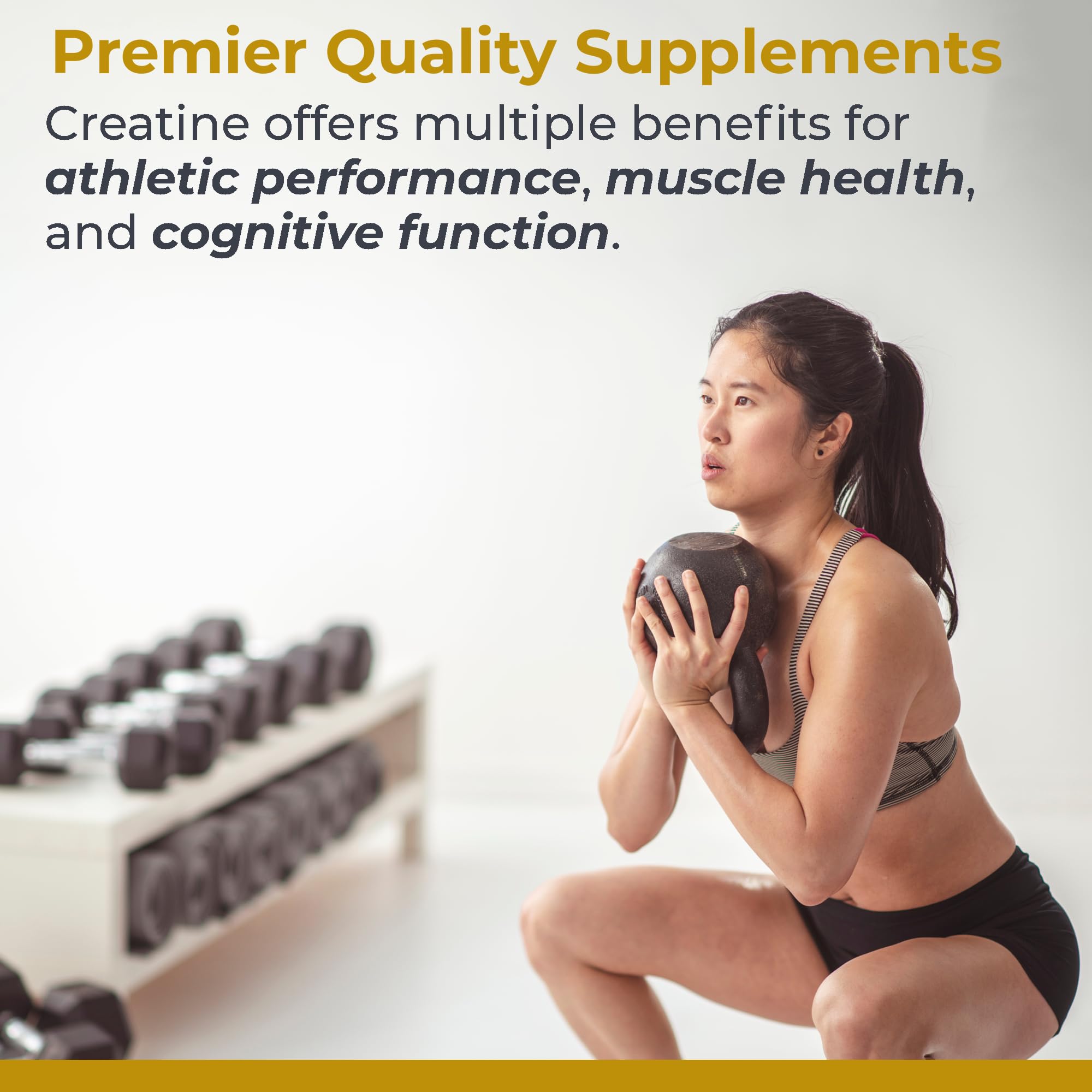 Scoop of Premier Creatine powder demonstrates easy dosing