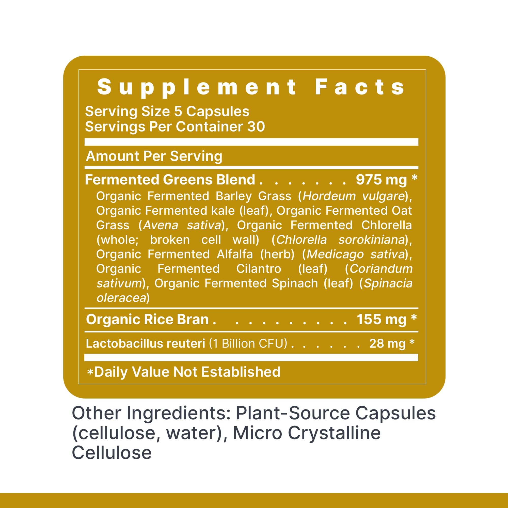 Premier Research Labs Probiotic Fermented Greens bottle illustrating digestive support.