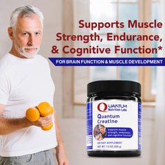 Premier Research Labs Quantum Creatine powder bottle ideal for vegan athletes.