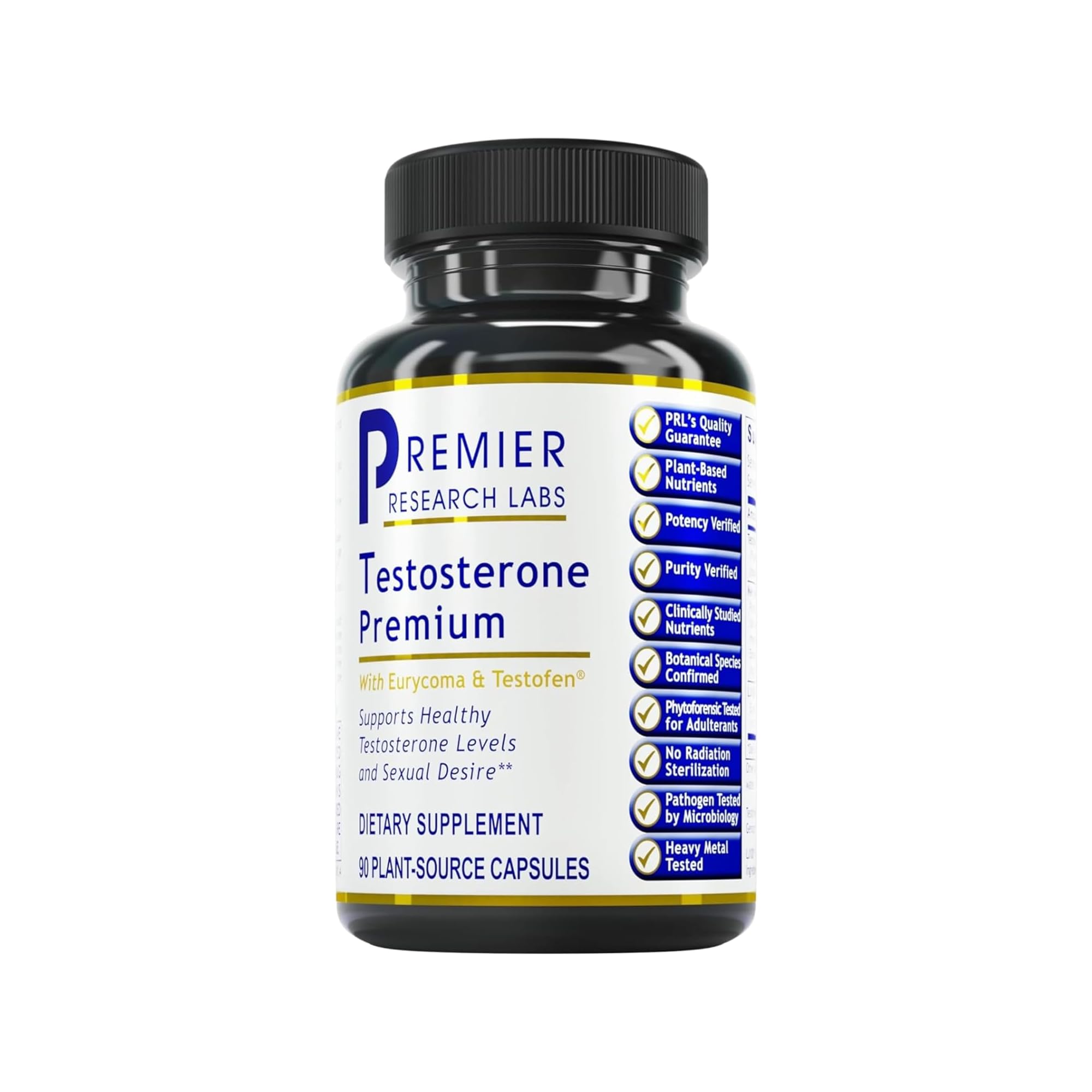 Premier Research Labs Testosterone Premium bottle front for daily vitality support