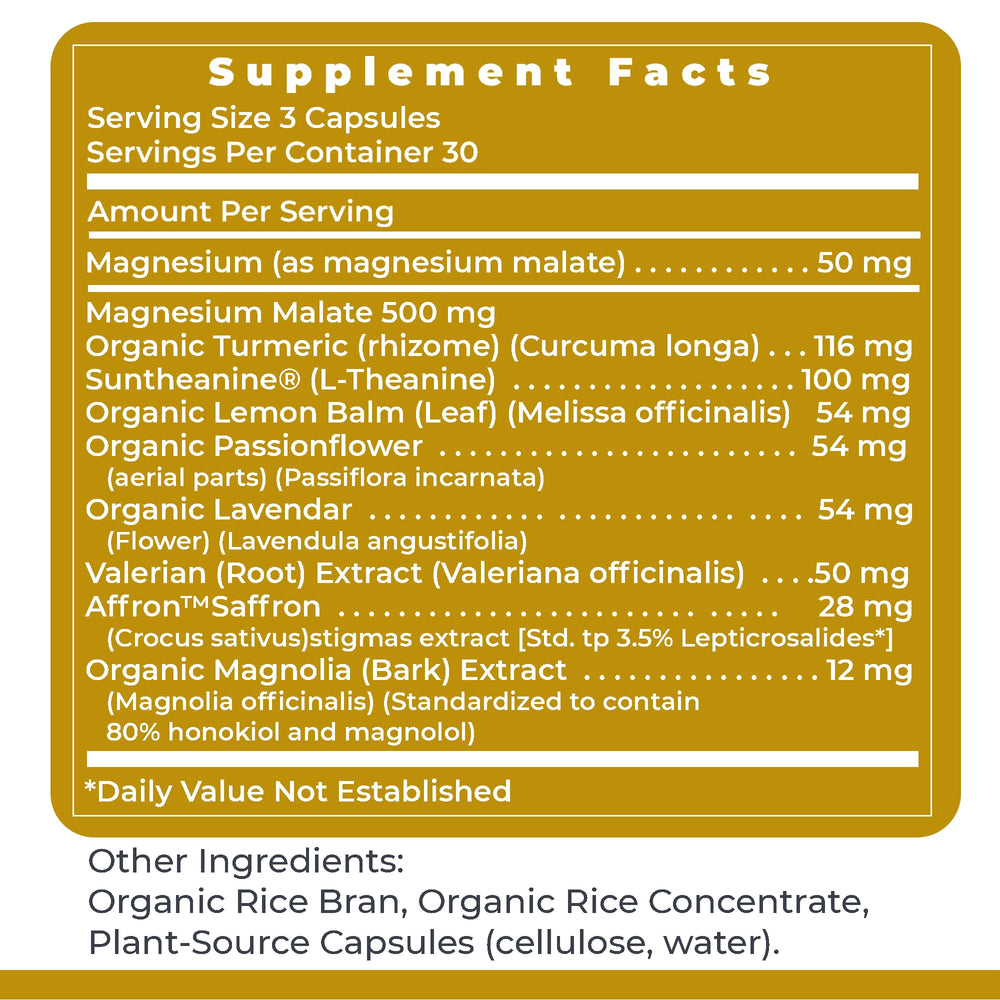 Tranquinol bottle with vegan label emphasizing plant-based capsules
