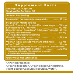 Tranquinol bottle with vegan label emphasizing plant-based capsules
