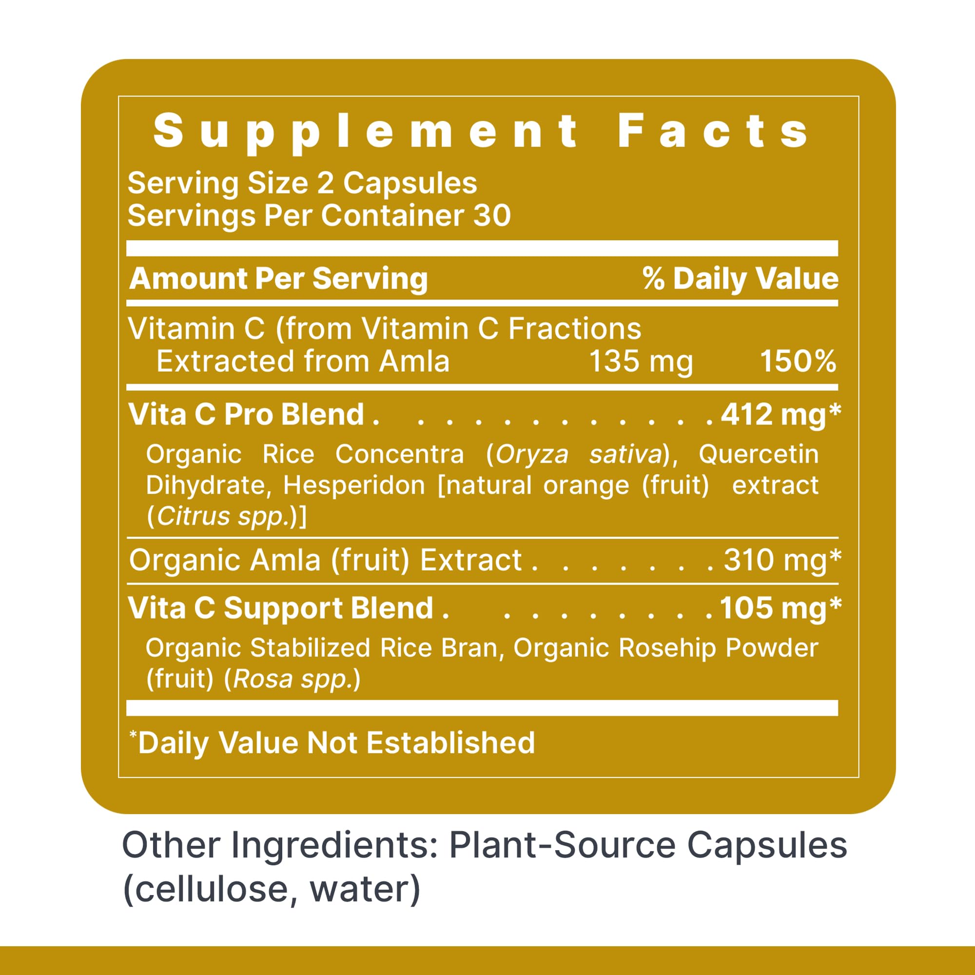 Premier Research Labs Vitamin C bottle shows bioflavonoids and rose hips for enhanced absorption.
