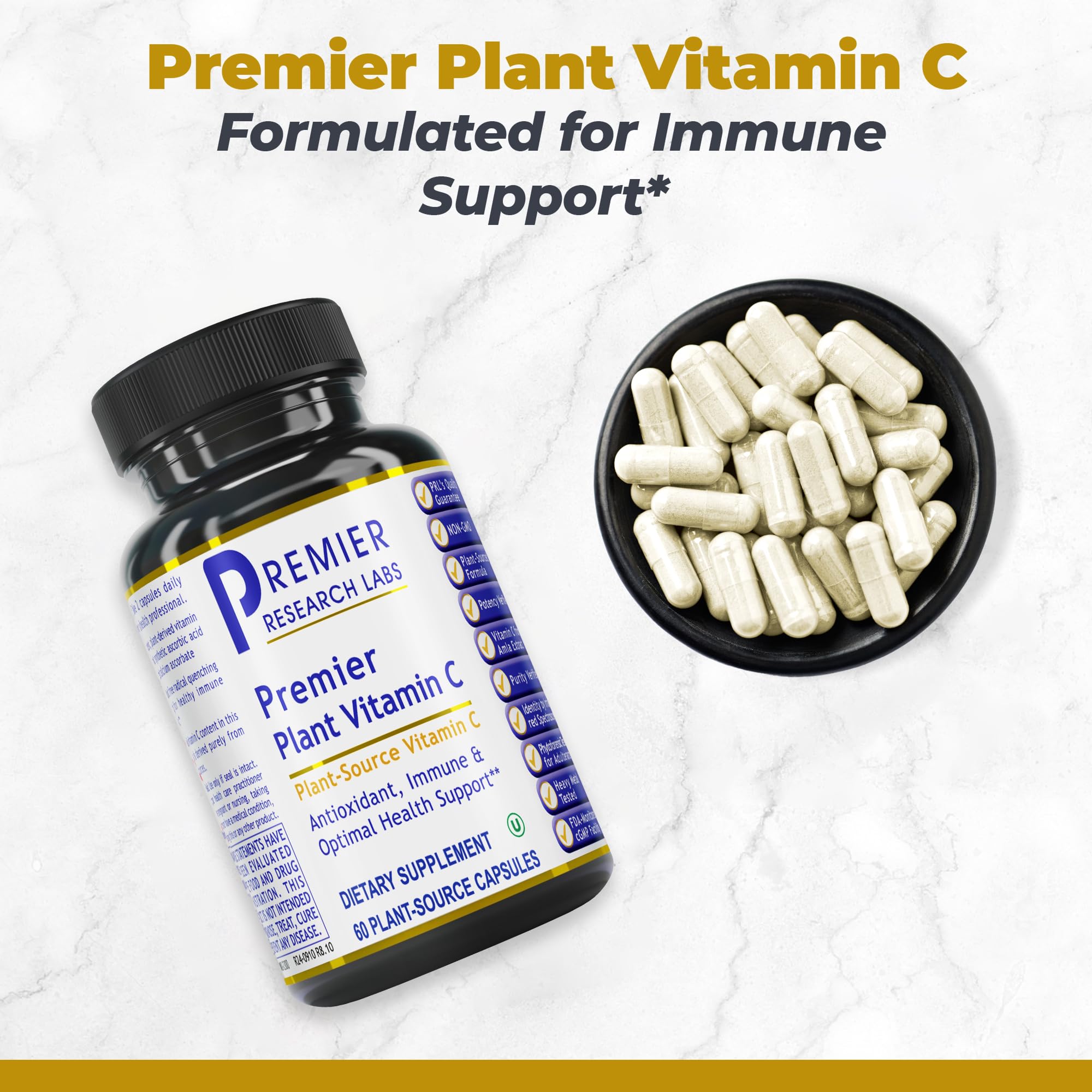 Premier Research Labs Vitamin C with organic ingredients and natural antioxidant support.