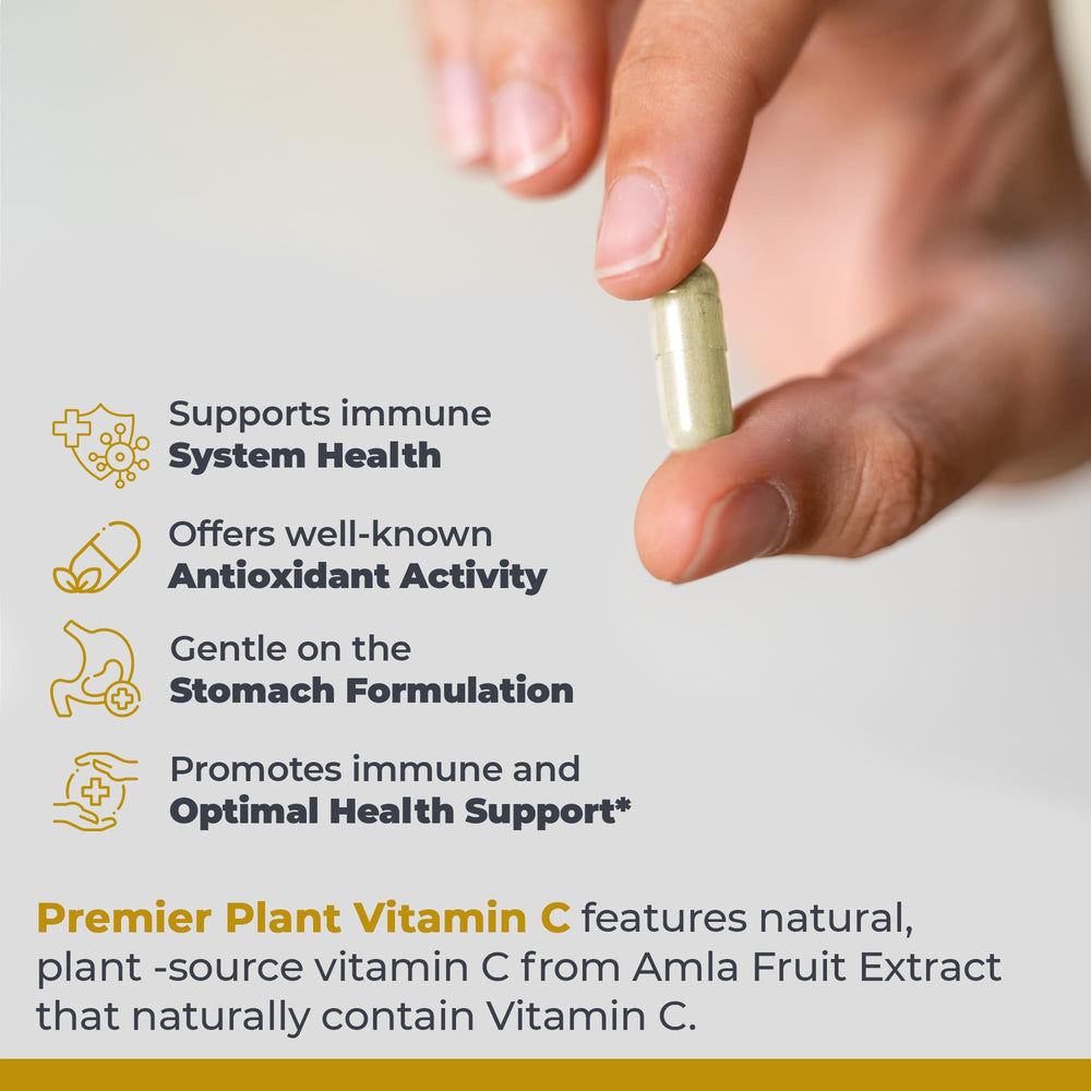 Two vegetarian capsules from Premier Research Labs shown for daily use.