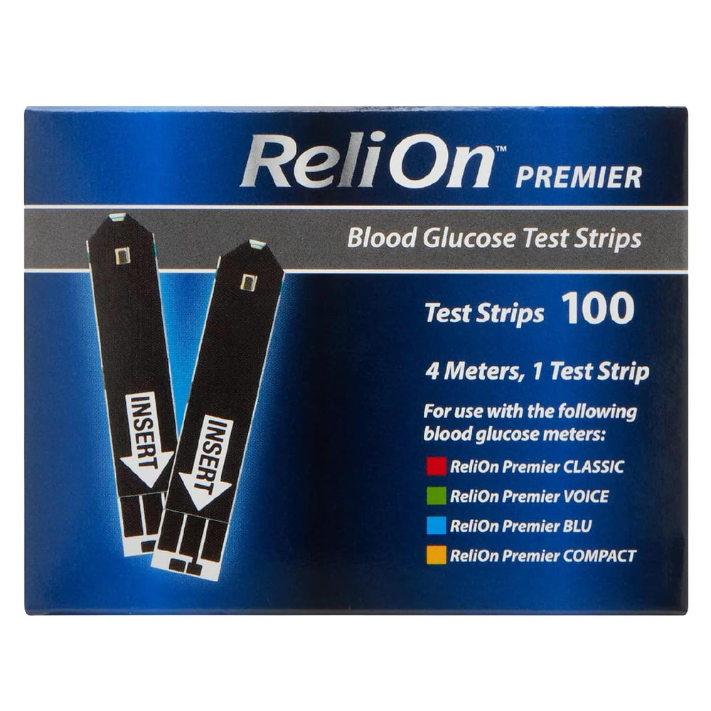 Premier test strips box front for easy daily monitoring