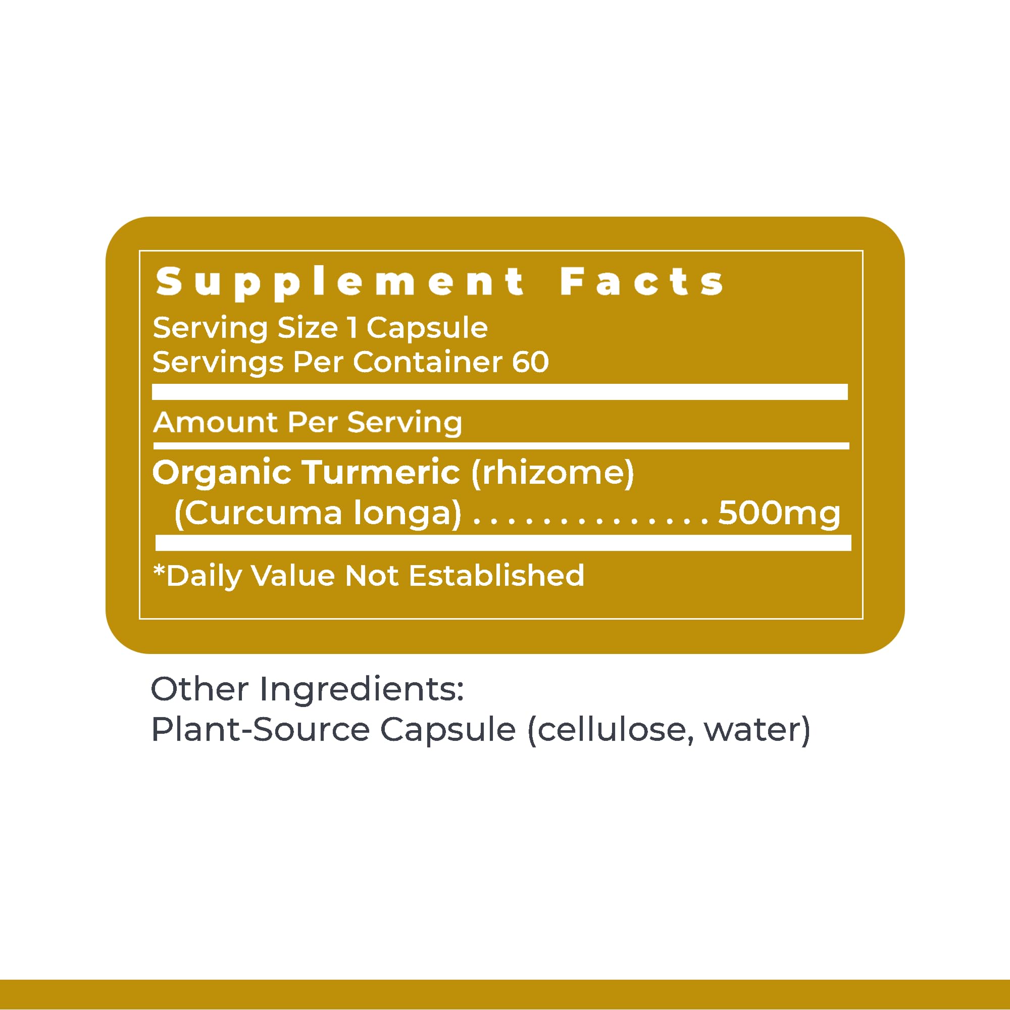 Premier Turmeric Capsules packaging sustainability note on eco-friendly materials.