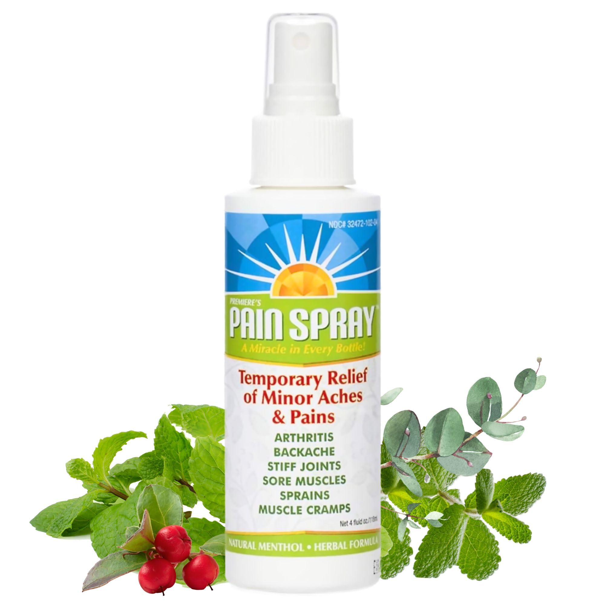 Premiere's Pain Spray application mist for targeted, fast topical comfort.