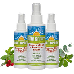 Premiere's Pain Spray menthol peppermint bottle ready for quick cooling relief.