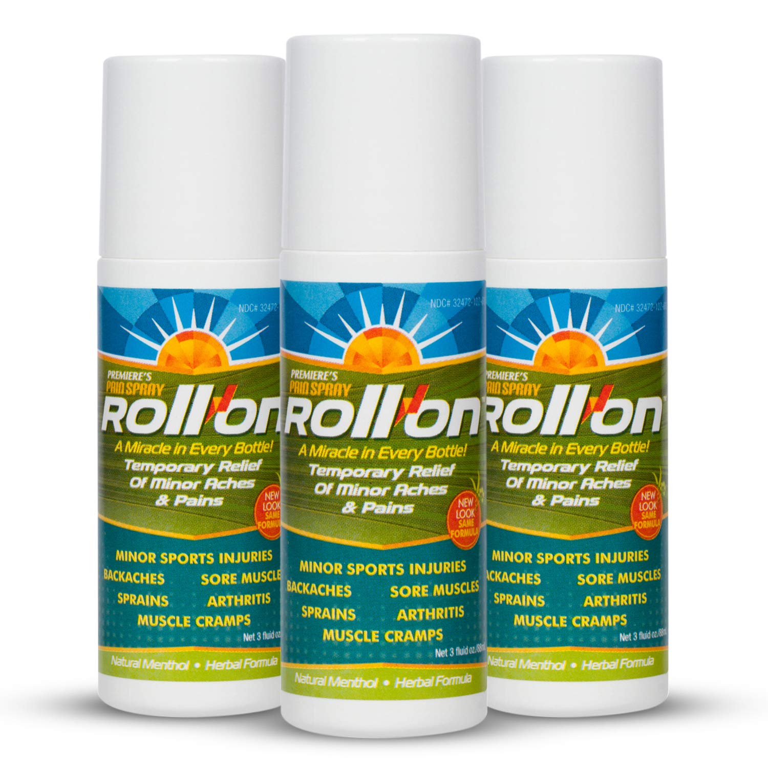 Premiere's Pain Spray bottle with menthol roller for on-the-spot relief after workouts.