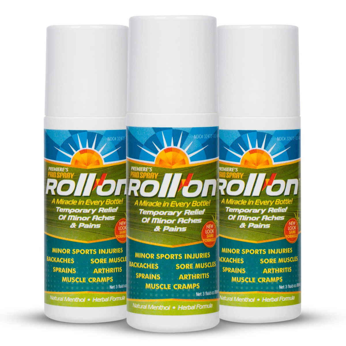Premiere's Pain Spray bottle with menthol roller for on-the-spot relief after workouts.