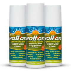 Premiere's Pain Spray bottle with menthol roller for on-the-spot relief after workouts.