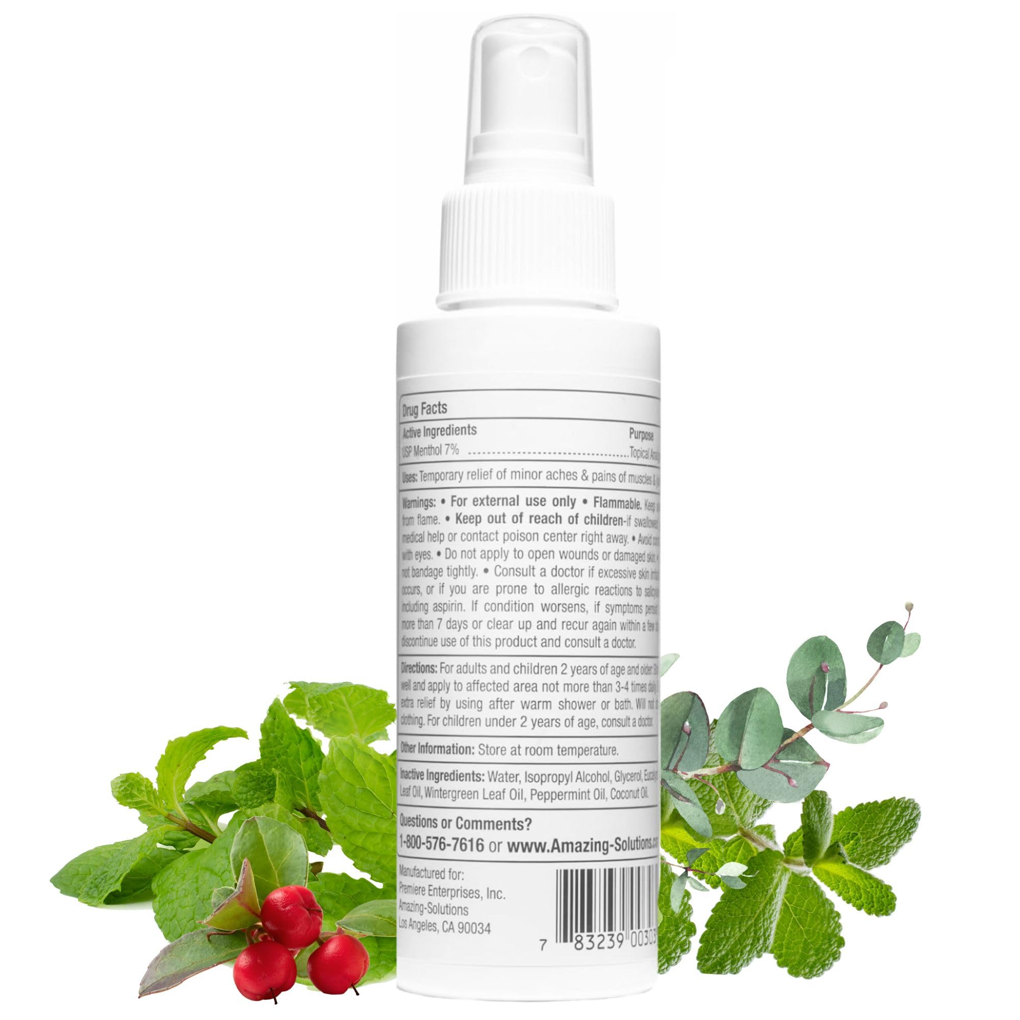 Premiere's Pain Spray travels easily in a bag for on-the-go comfort.