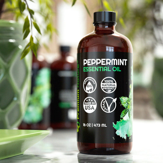 Premium Nature peppermint oil supports hair growth in scalp care routines.