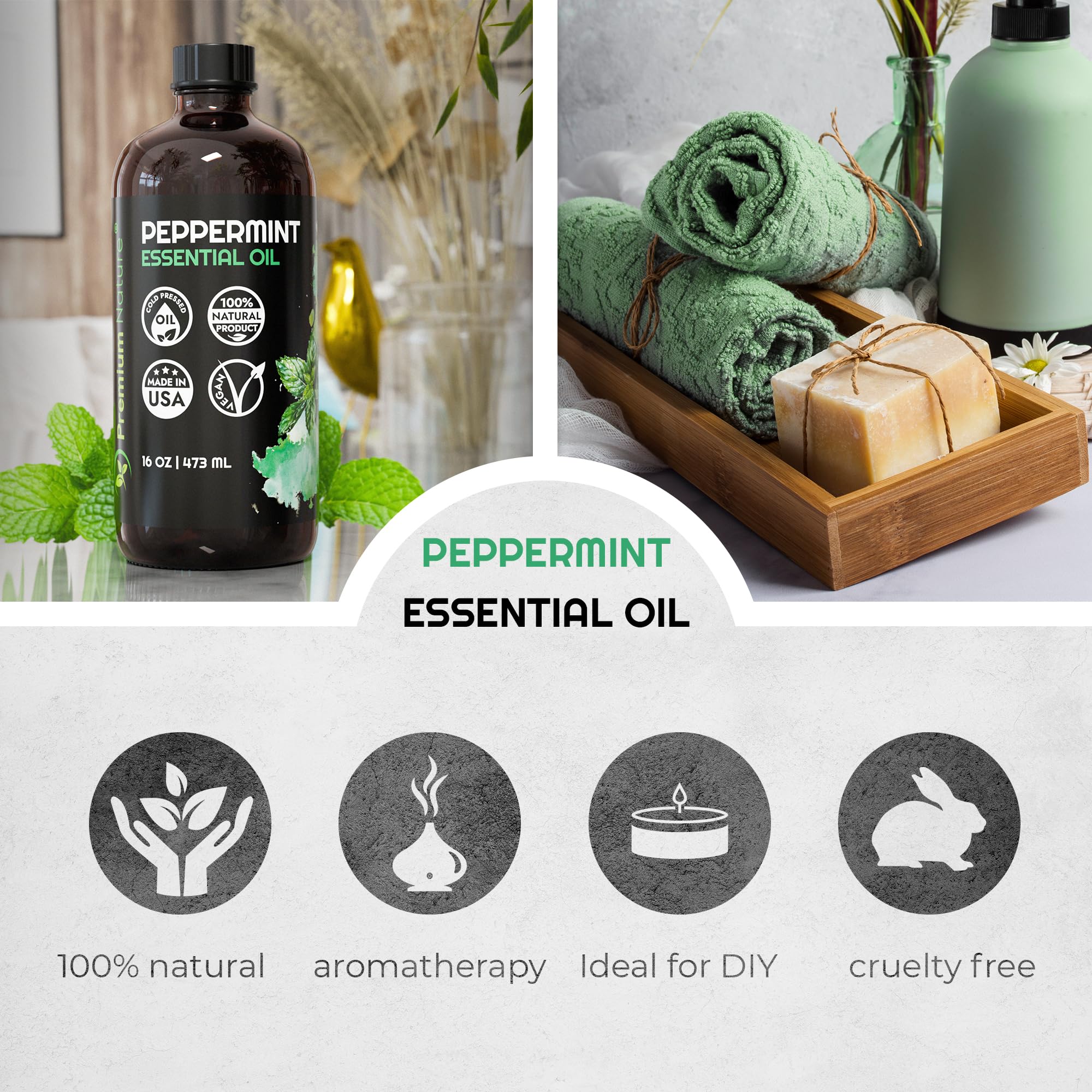 Premium Nature peppermint oil for soap making enables fragrant, customizable products.