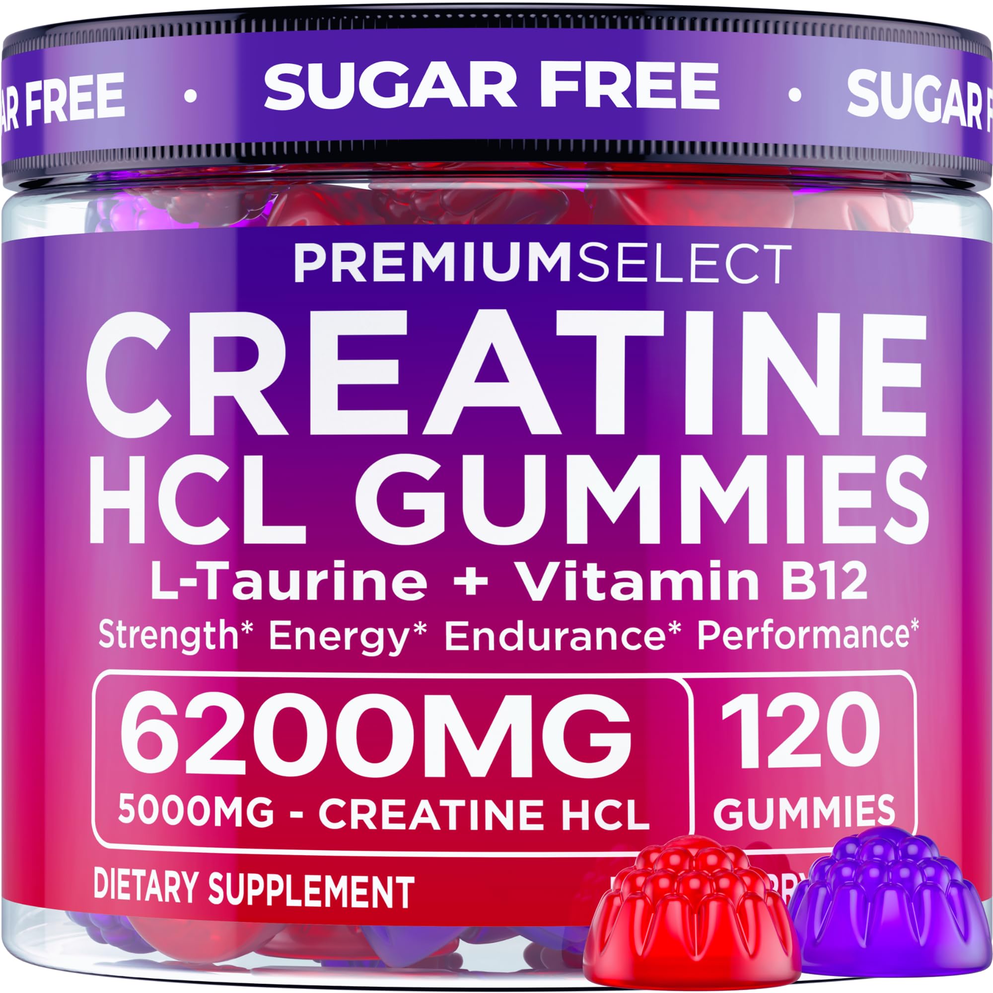 Select Gummies Premium Select Nutrition Creatine HCL Gummies – 120 Gummies, 6200mg Ad ...