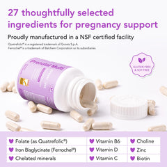 Premom 680mcg folate 5-MTHF: supports healthy folate levels for fetal development considerations.