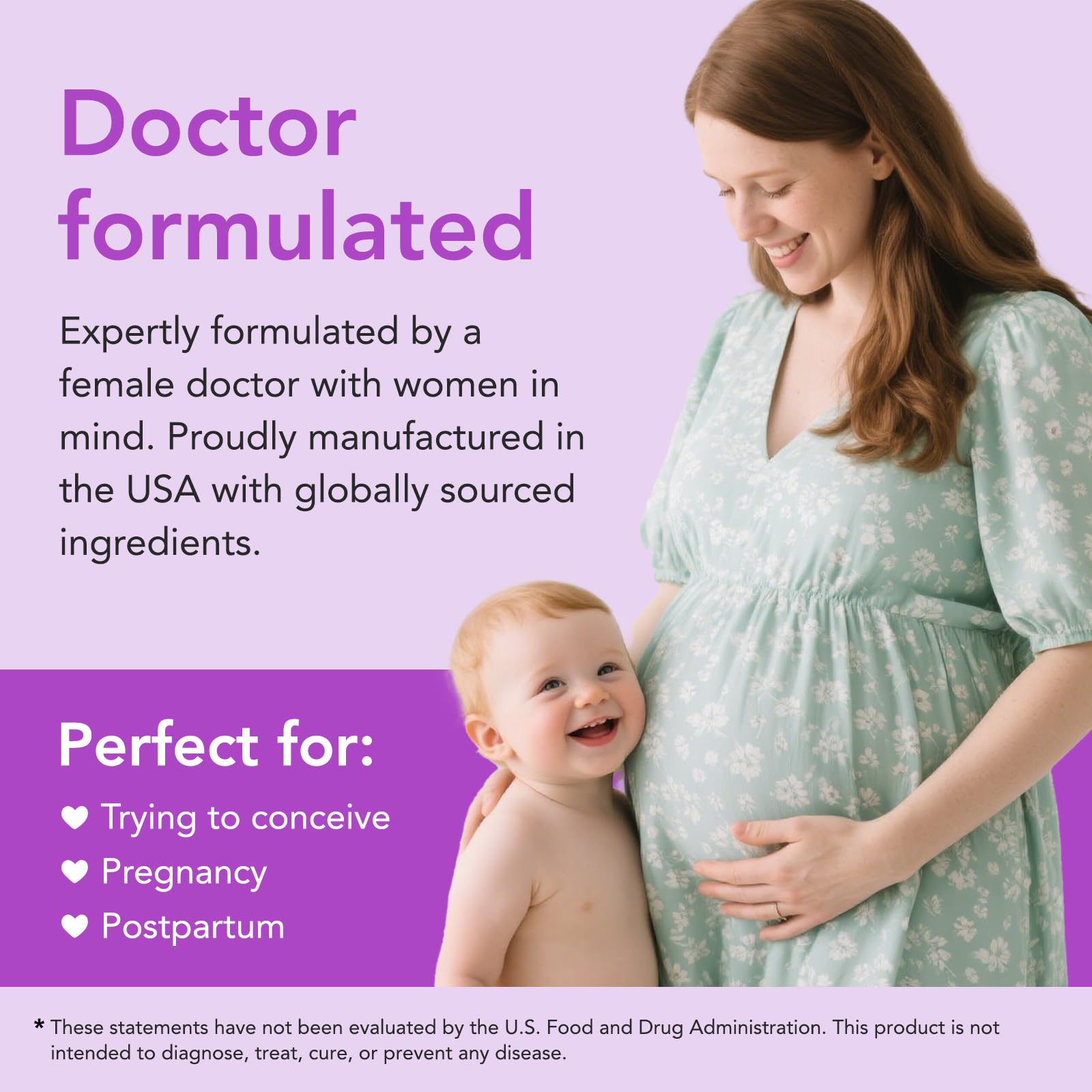 Premom capsules spill demonstrates easy two-capsule daily routine for prenatal care.