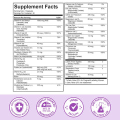 Premom ingredient list card emphasizing 27 traceable nutrients
