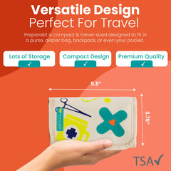 PreparaKit contents visible, featuring 75 pieces for everyday minor injuries.