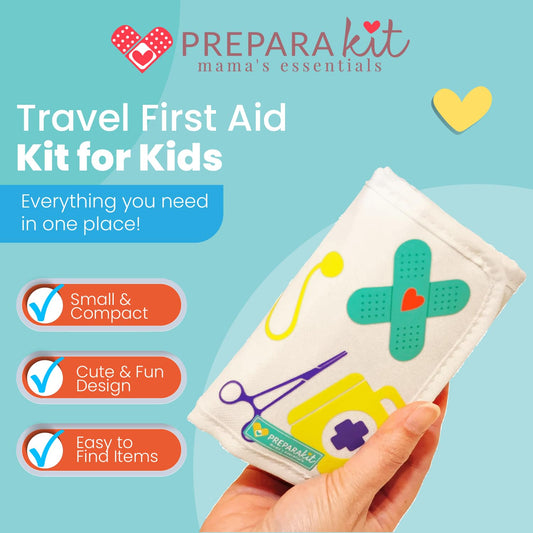 PreparaKit travel kit in a purse, easy to grab for on the go family moments.