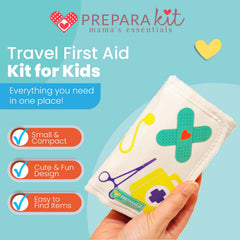 PreparaKit travel kit in a purse, easy to grab for on the go family moments.