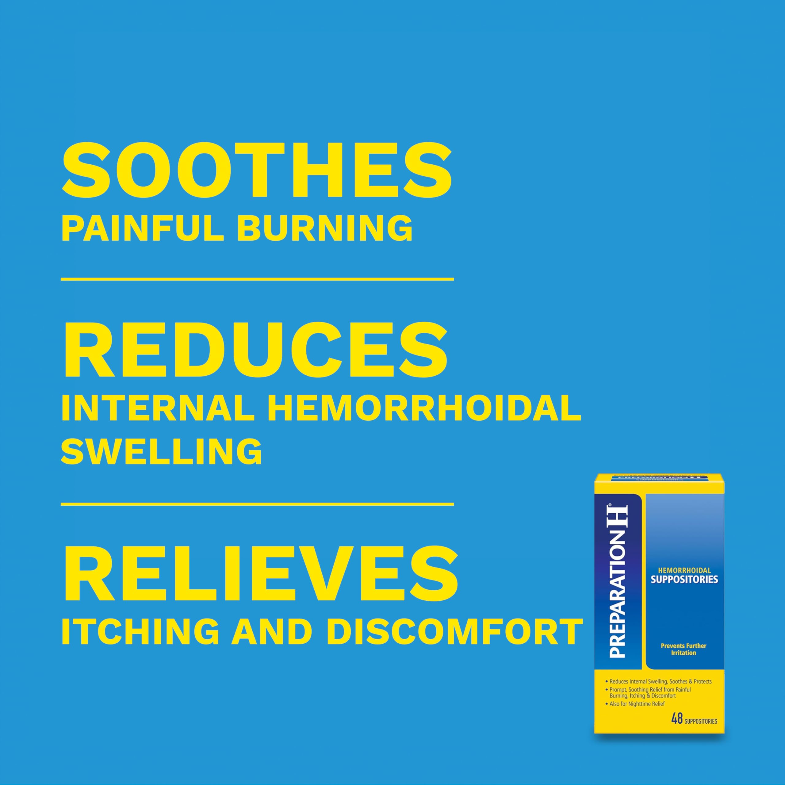 Preparation H box close-up highlighting branding.