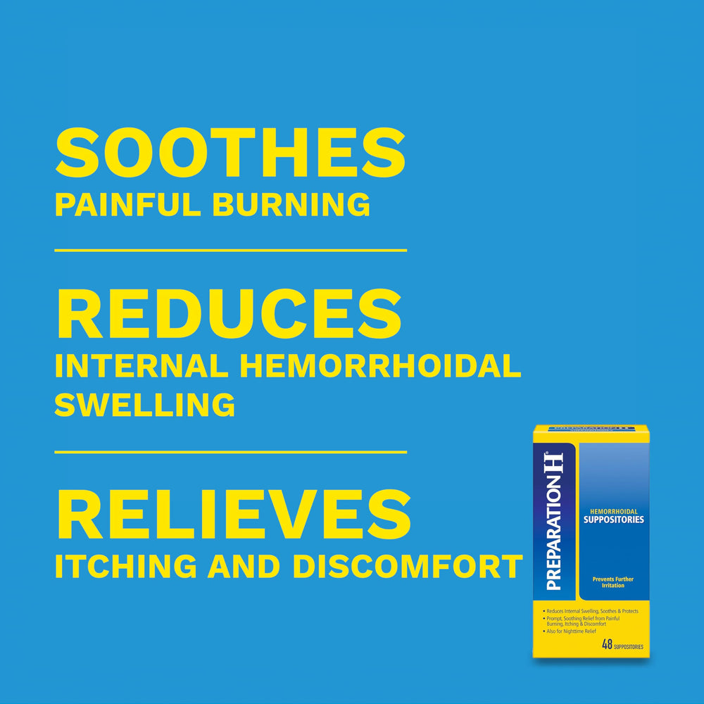 Preparation H box close-up highlighting branding.