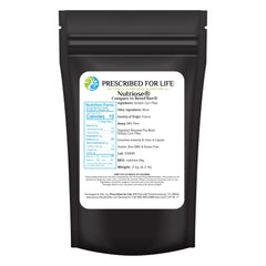 Prescribed For Life Nutriose powder pouch front for convenient daily fiber support