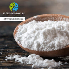 Close-up of crystalline potassium bicarbonate powder highlighting purity and texture