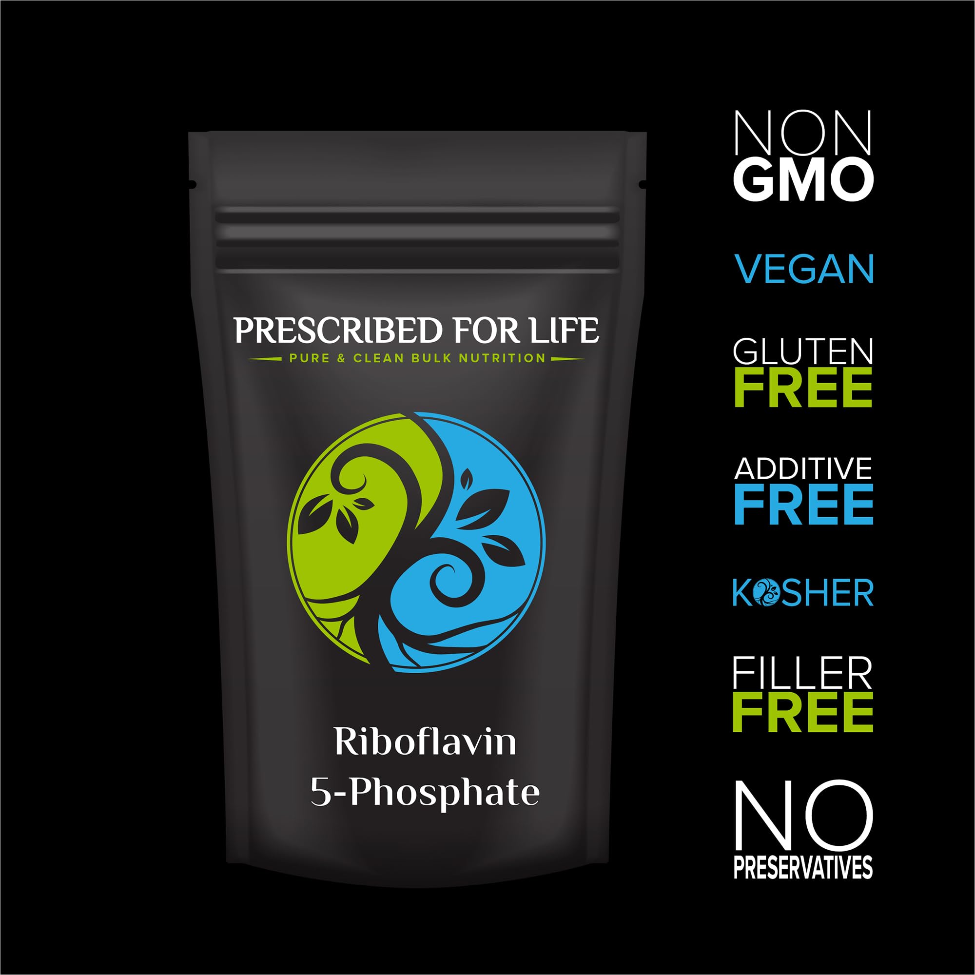 Prescribed For Life riboflavin powder bulk pack ready for kitchen storage