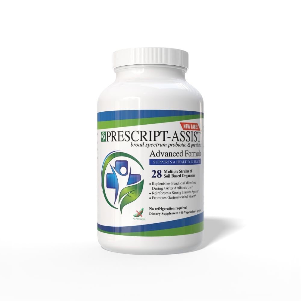 Prescript-Assist bottle with 90 capsules promotes gut health.