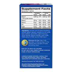 PreserVision AREDS soft gels bottle back view showing ingredients and label