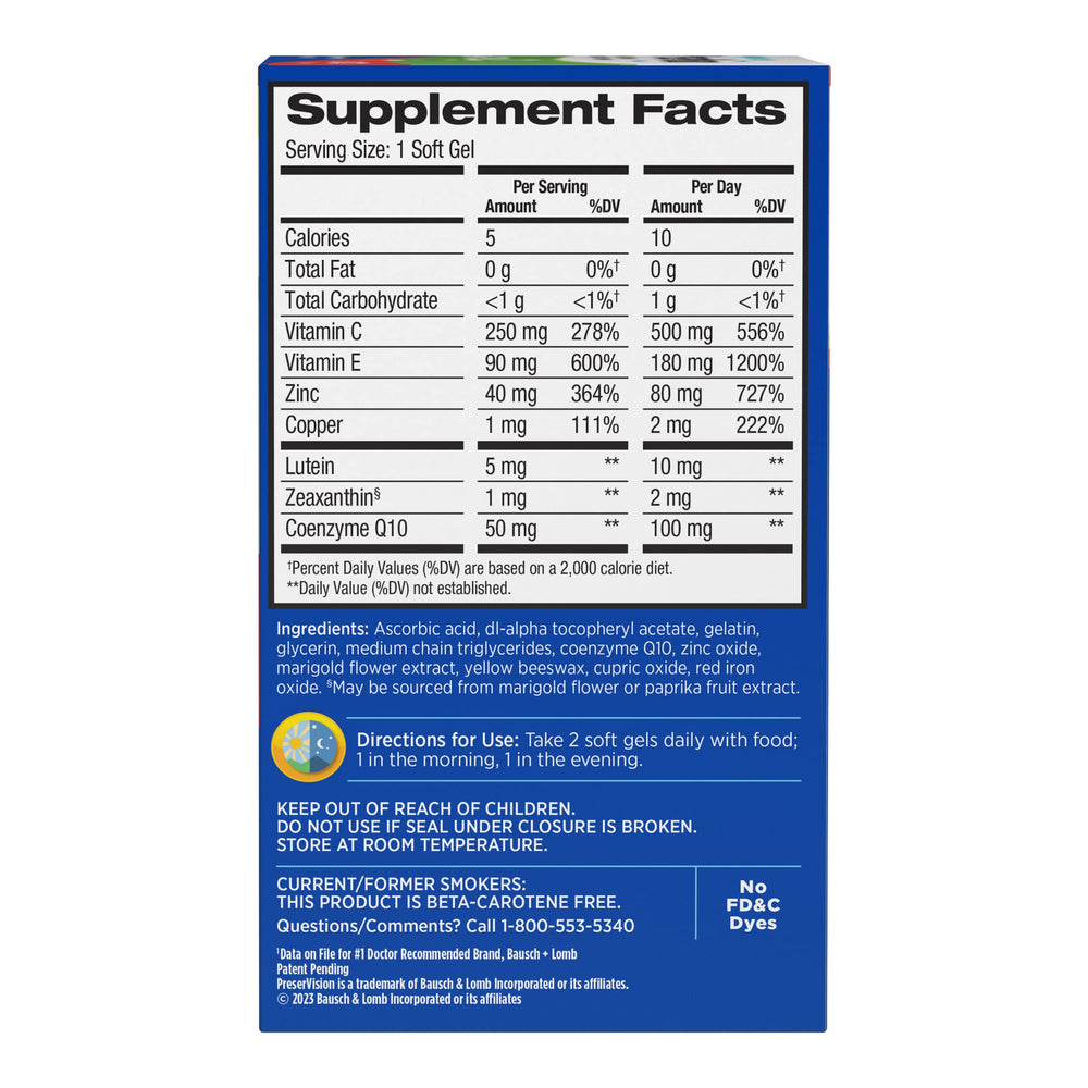 PreserVision AREDS2 daily dose image promotes an easy routine.