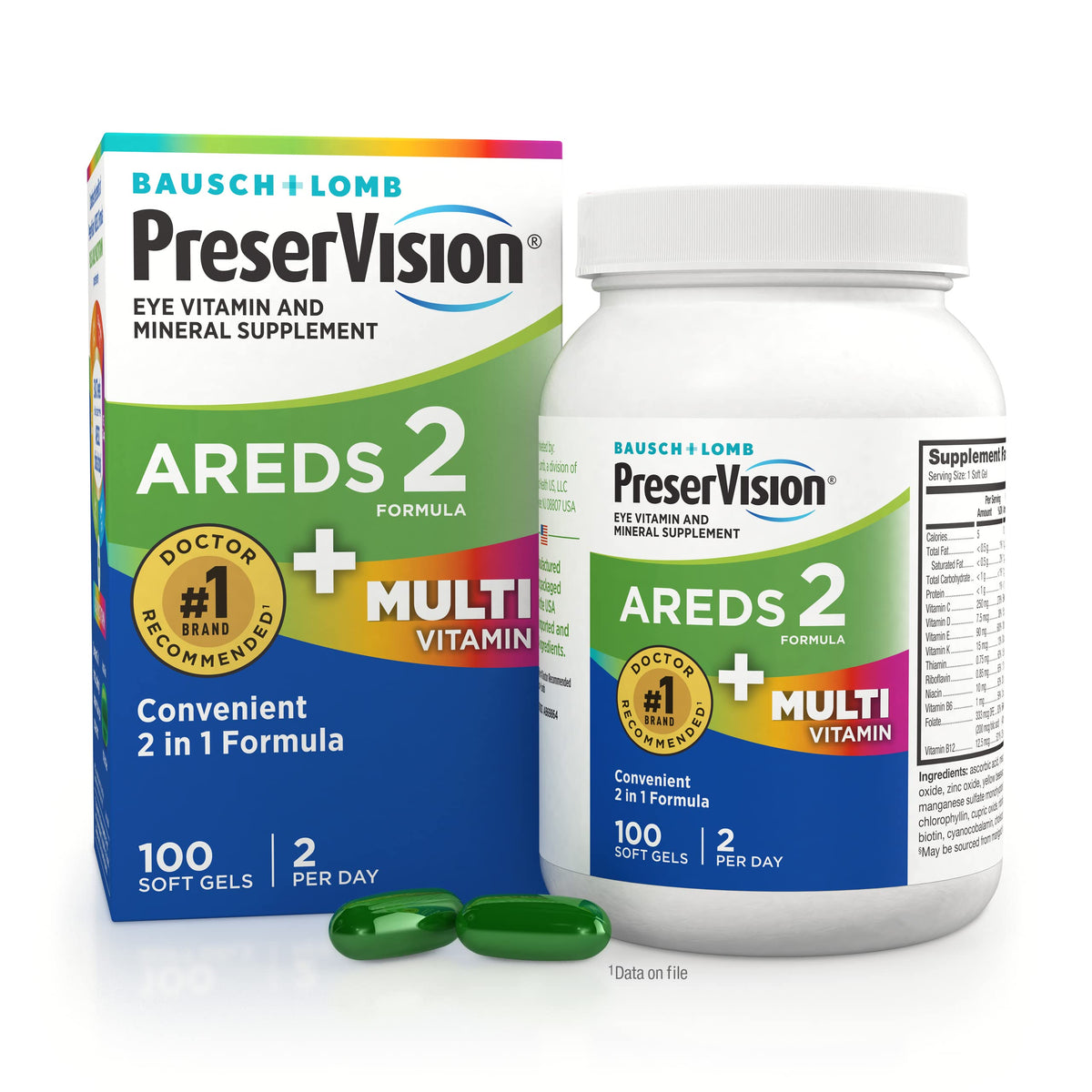 PreserVision AREDS2 daily multivitamin bottle for convenient eye health support