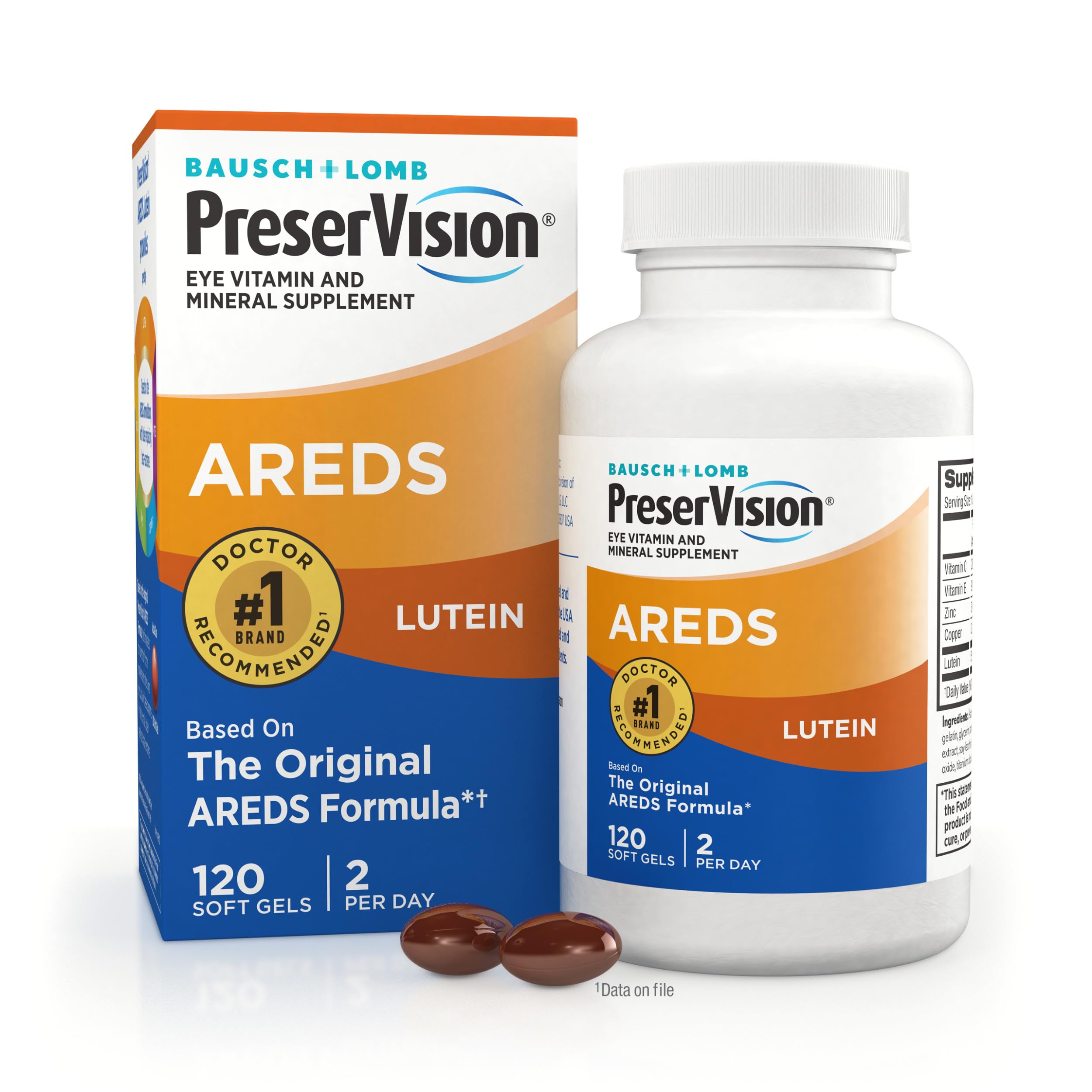 PreserVision AREDS eye vitamins bottle for daily eye support