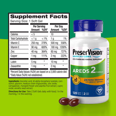 PreserVision AREDS2 ingredients close-up featuring lutein and zeaxanthin for eye support